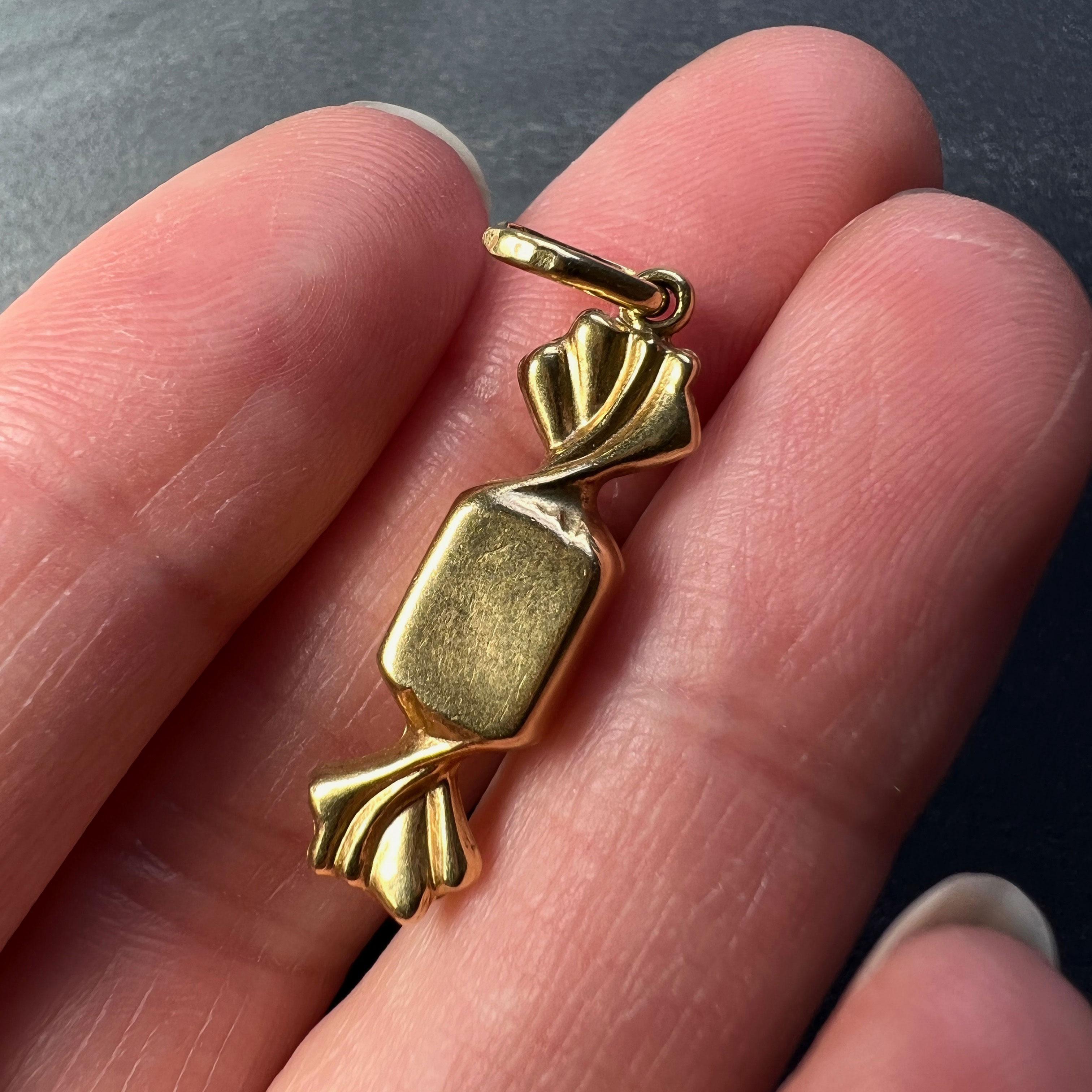 Candy Wrapped Candy Sweet 18K Gelbgold Charm-Anhänger 2