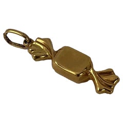 Candy Wrapped Candy Sweet 18K Gelbgold Charm-Anhänger