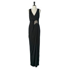 Vestido de noche con adornos de pedrería y perlas Just Cavalli NUEVO