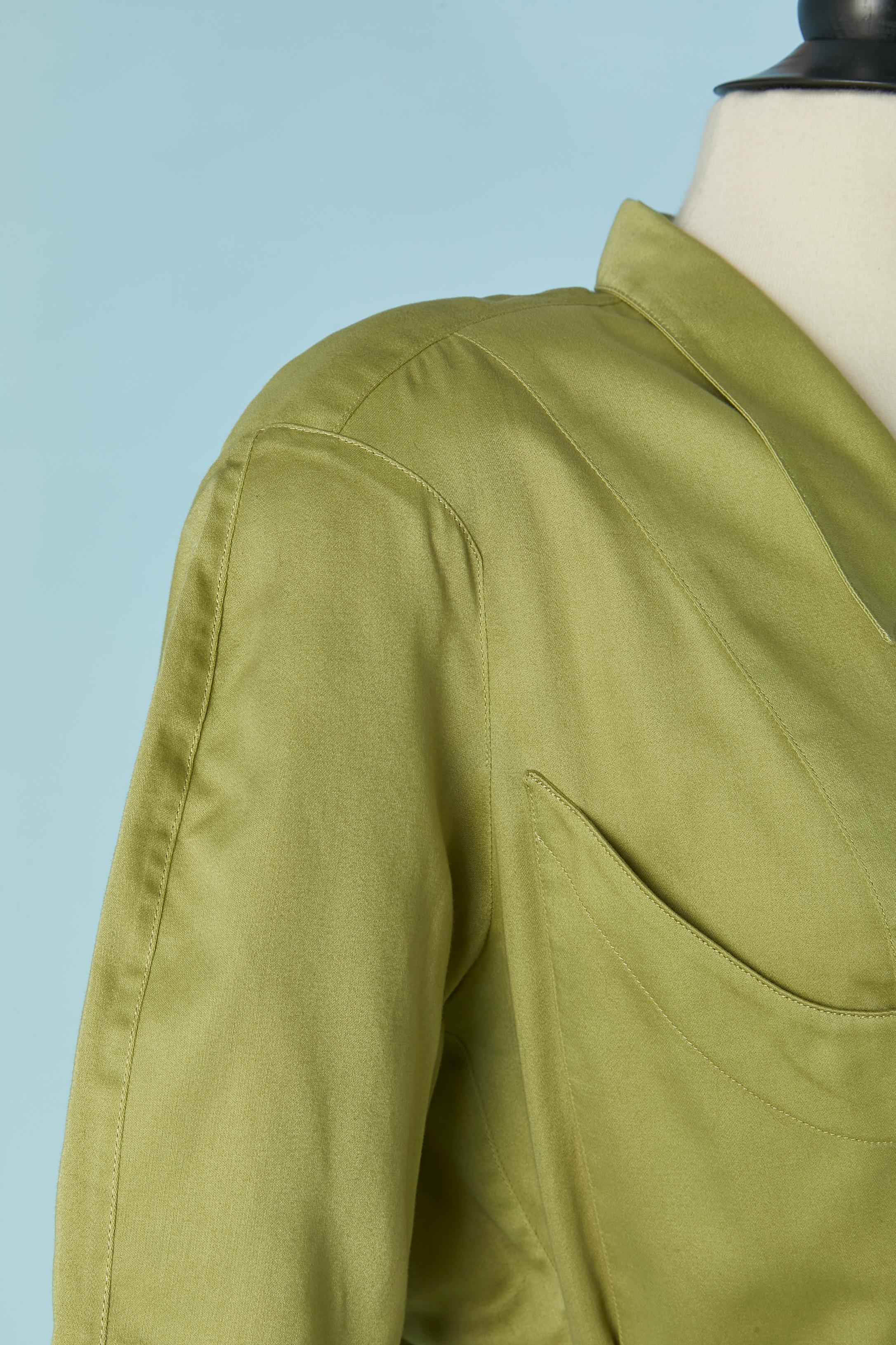 Women's Wrapped green cotton dress THIERRY MUGLER For Sale