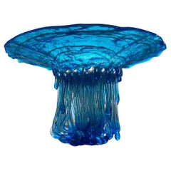 Fluoreszierende Qualle "Wrapped in Blue", Murano Glas, handgefertigt in Italien, 2024