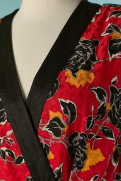 Wrapped printed silk jacquard cocktail dress SAINT LAURENT RIVE GAUCHE