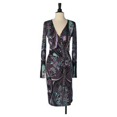 Wrapped printed wool and nylon jersey printed dress EMILIO PUCCI