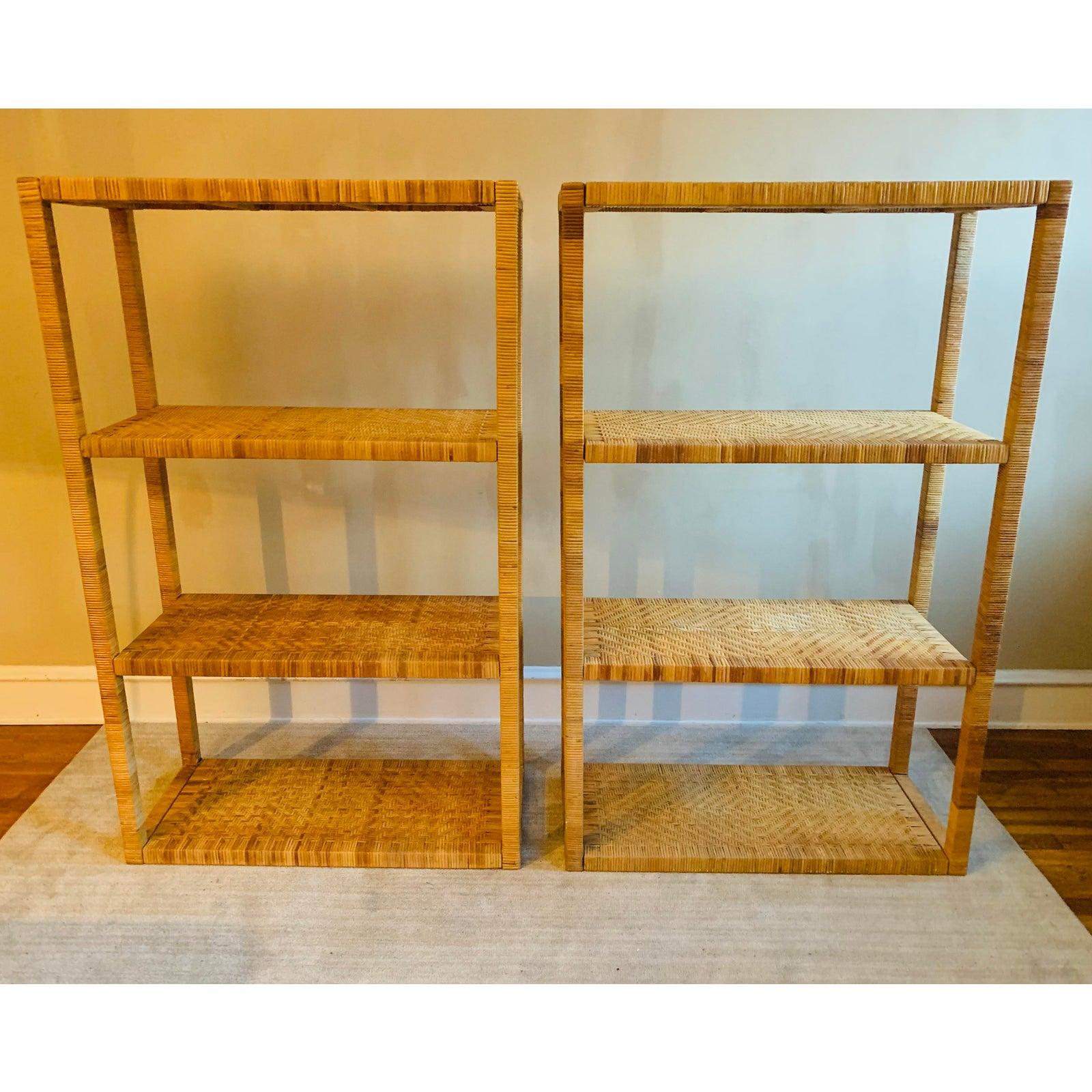 Philippine Wrapped Rattan Étagères in the Style of Danny Ho Fong, a Pair