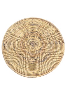 Wrapped Rattan Wicker Round Natural Coffee Table in Coastal Boho Chic Style
