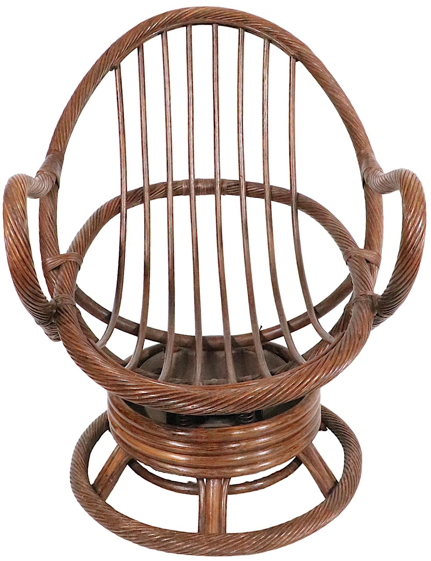 swivel bamboo chair