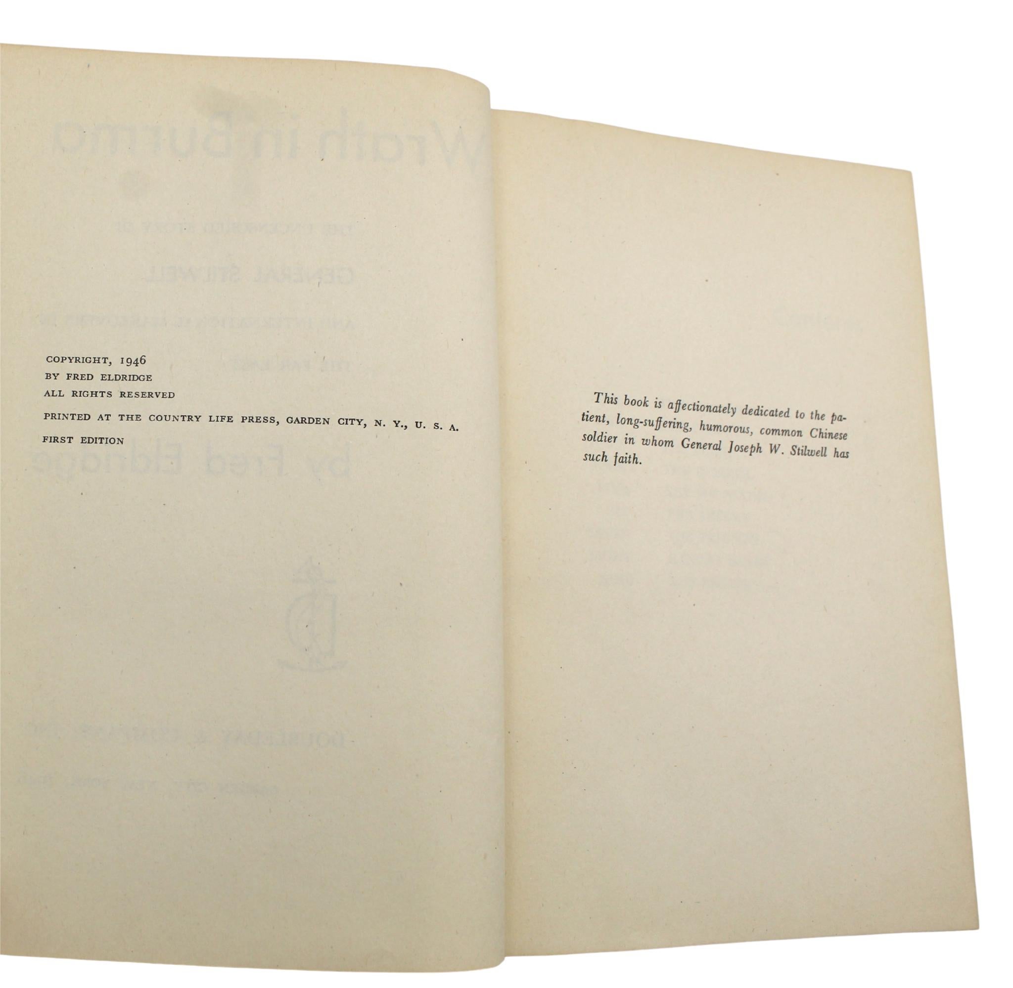 Wrath in Burma by Fred Eldridge, First Edition, In Original Dust Jacket, 1946 7