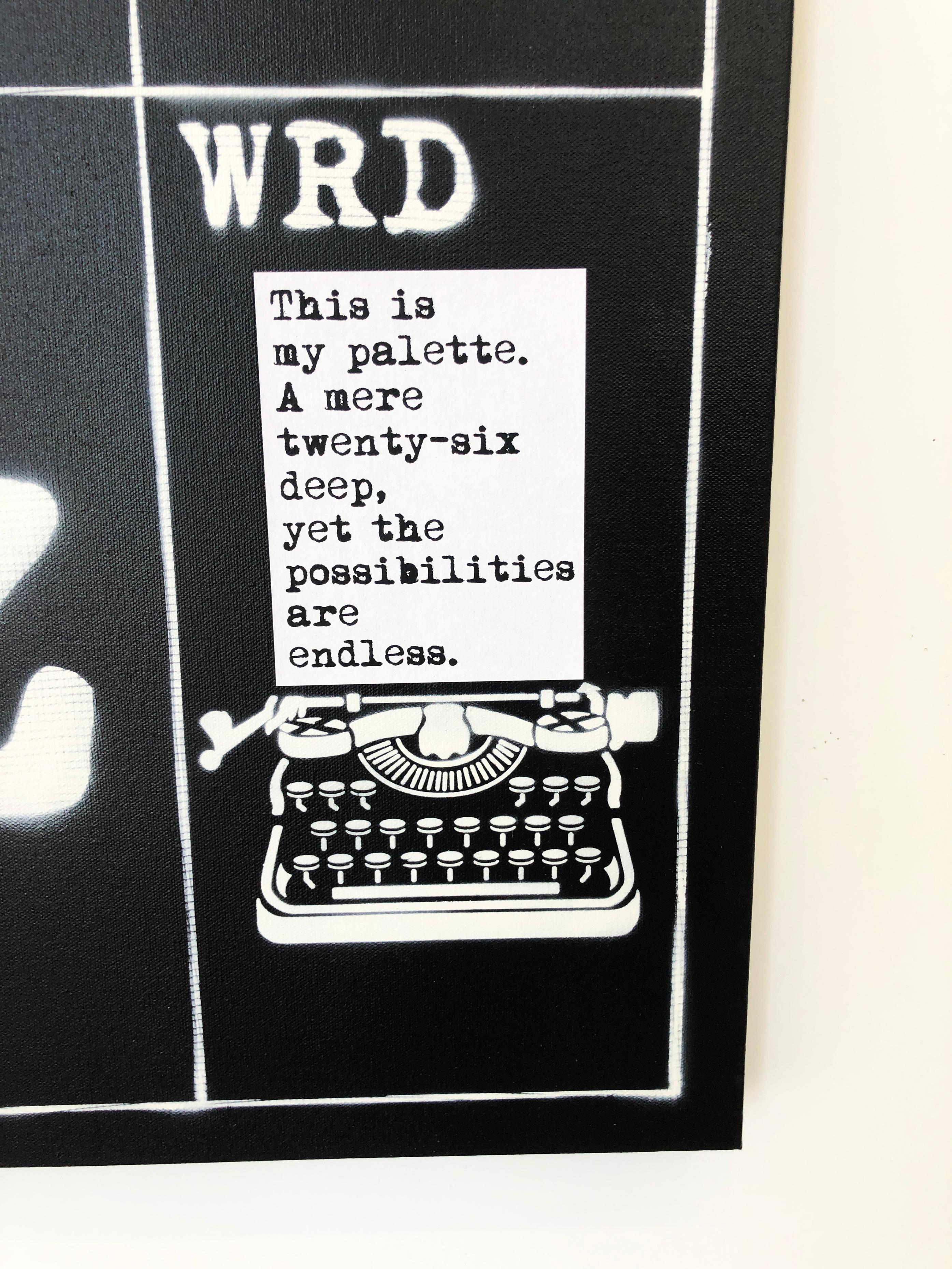  “My Palette”- acrylic spray paint stencil on canvas  - Contemporary Painting by WRDSMTH
