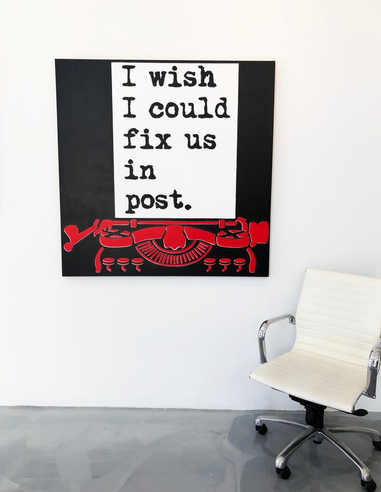 WRDSMTH “Post” acrylic spray paint stencil on canvas For Sale at