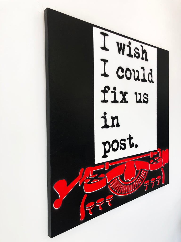 WRDSMTH “Post” acrylic spray paint stencil on canvas For Sale at