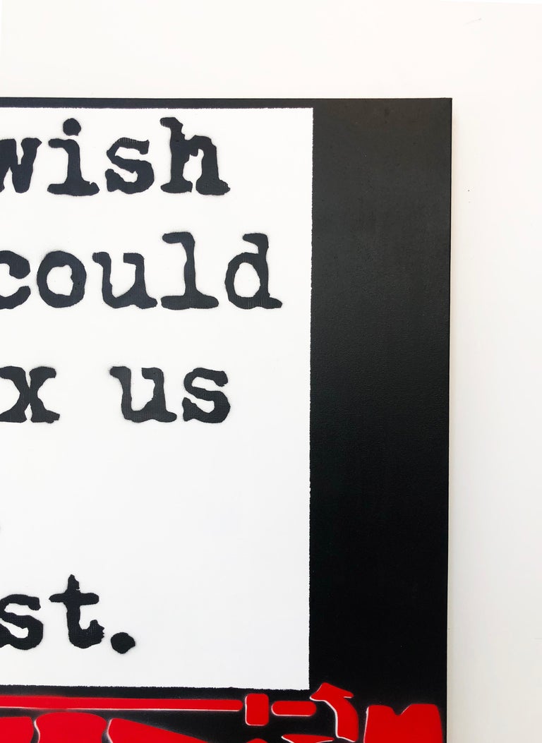 WRDSMTH “Post” acrylic spray paint stencil on canvas For Sale at