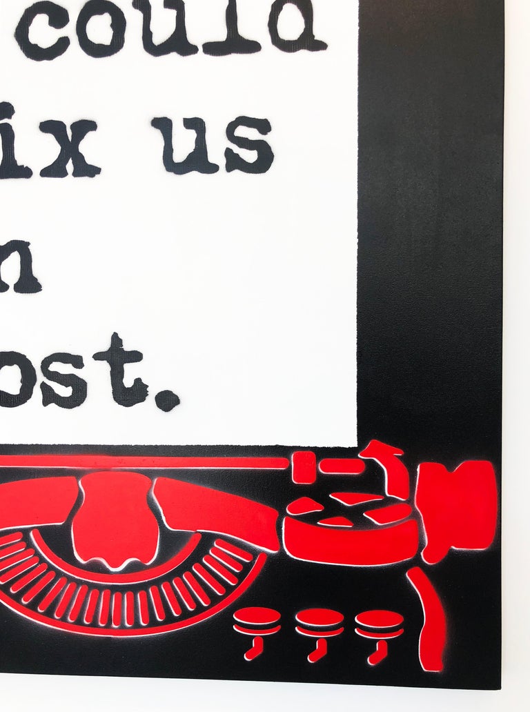 WRDSMTH “Post” acrylic spray paint stencil on canvas For Sale at