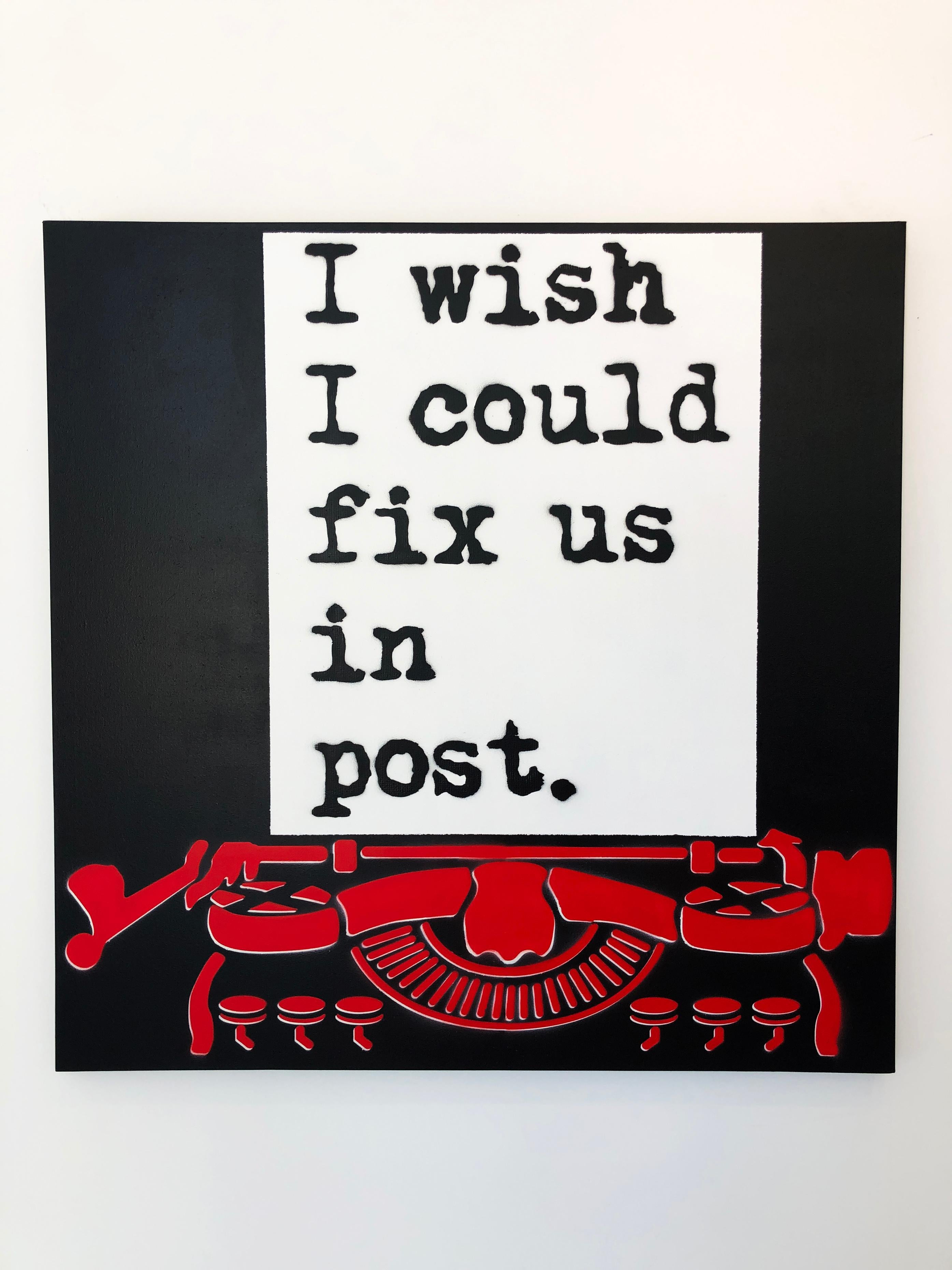  “Post”- acrylic spray paint stencil on canvas  - Painting by WRDSMTH