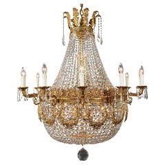 Panier Empire Sac a Pearl Chandelier en laiton courbé et or antique