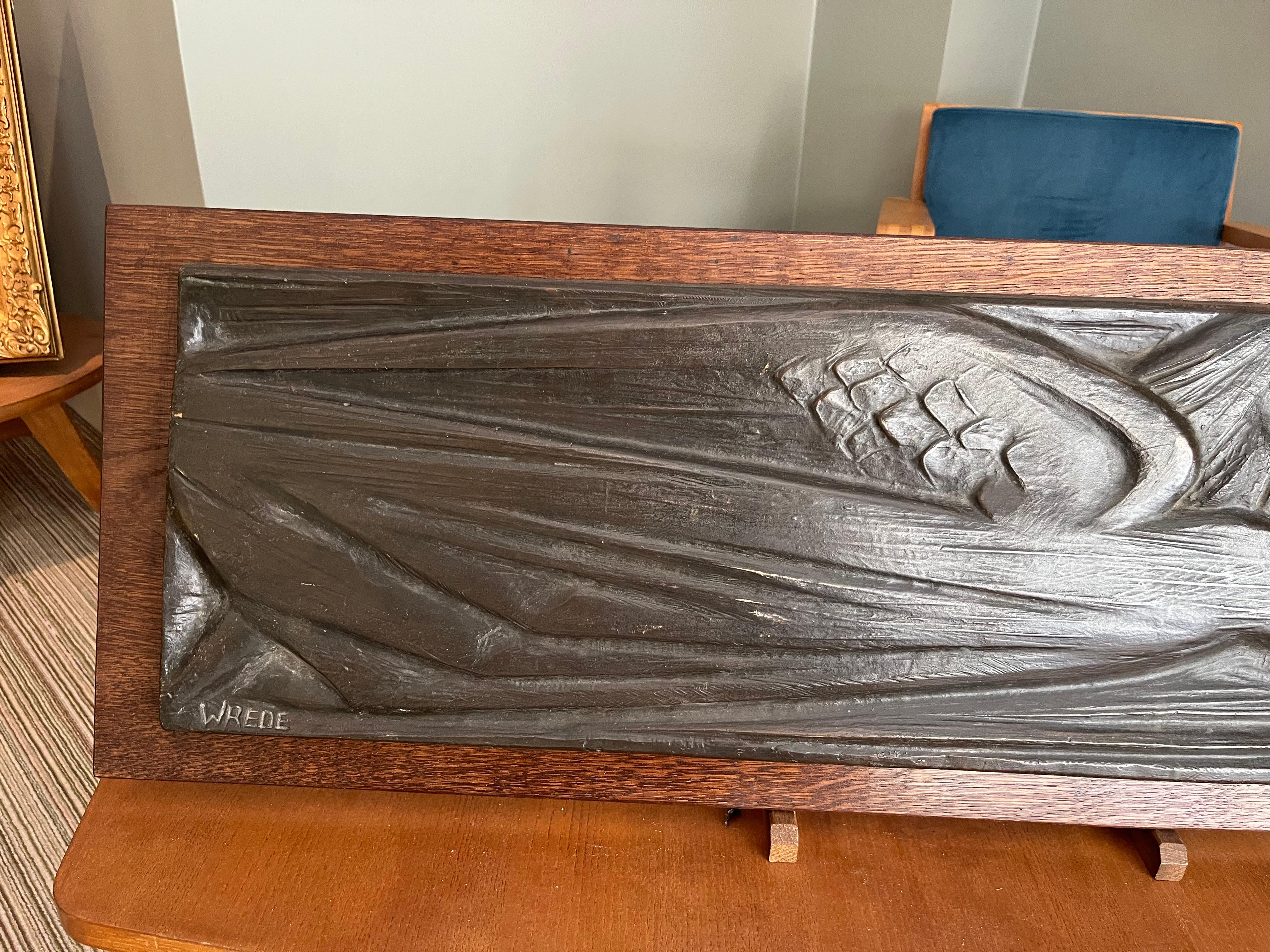 Firmato Wrede - Angelo con torcia - Bas-Relief in vendita 3