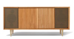 Consolle per giradischi Wrensilva M1 in Oak Oak bianco e ottone