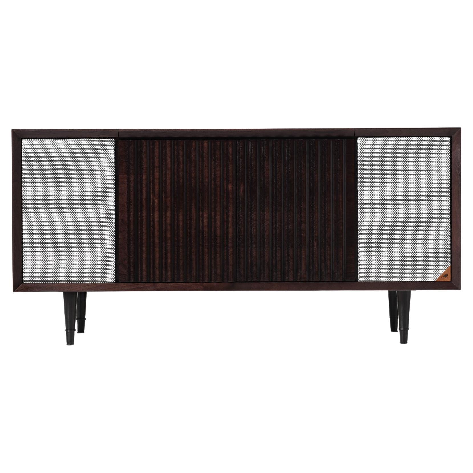 Wrensilva Standard Record Player Console in Tobacco Walnut / Black