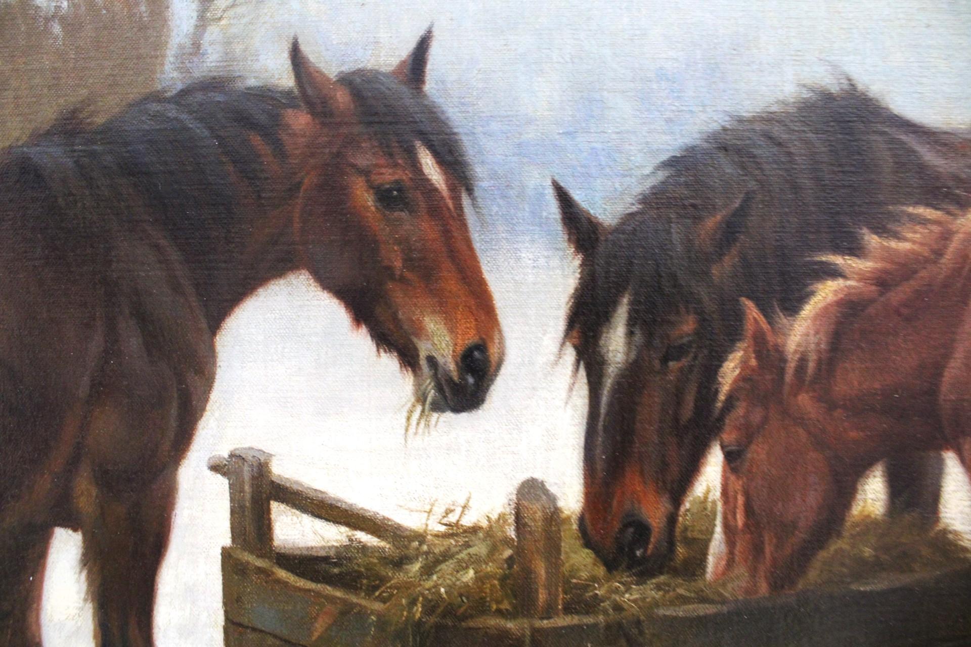 Alimentazione dei cavalli - Painting Romantico di Wright Barker