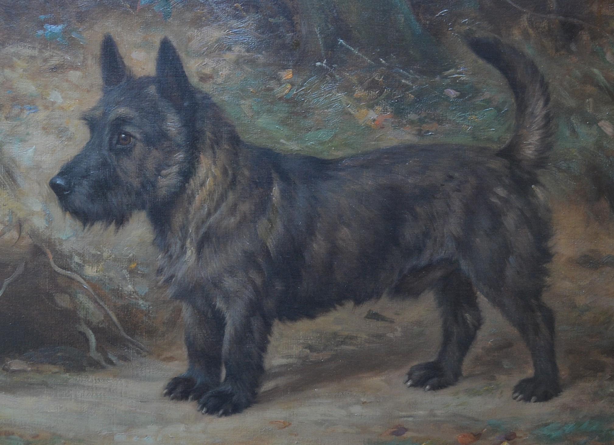 Jamey – A  Brindle Scottie Terrier (Viktorianisch), Painting, von Wright Barker