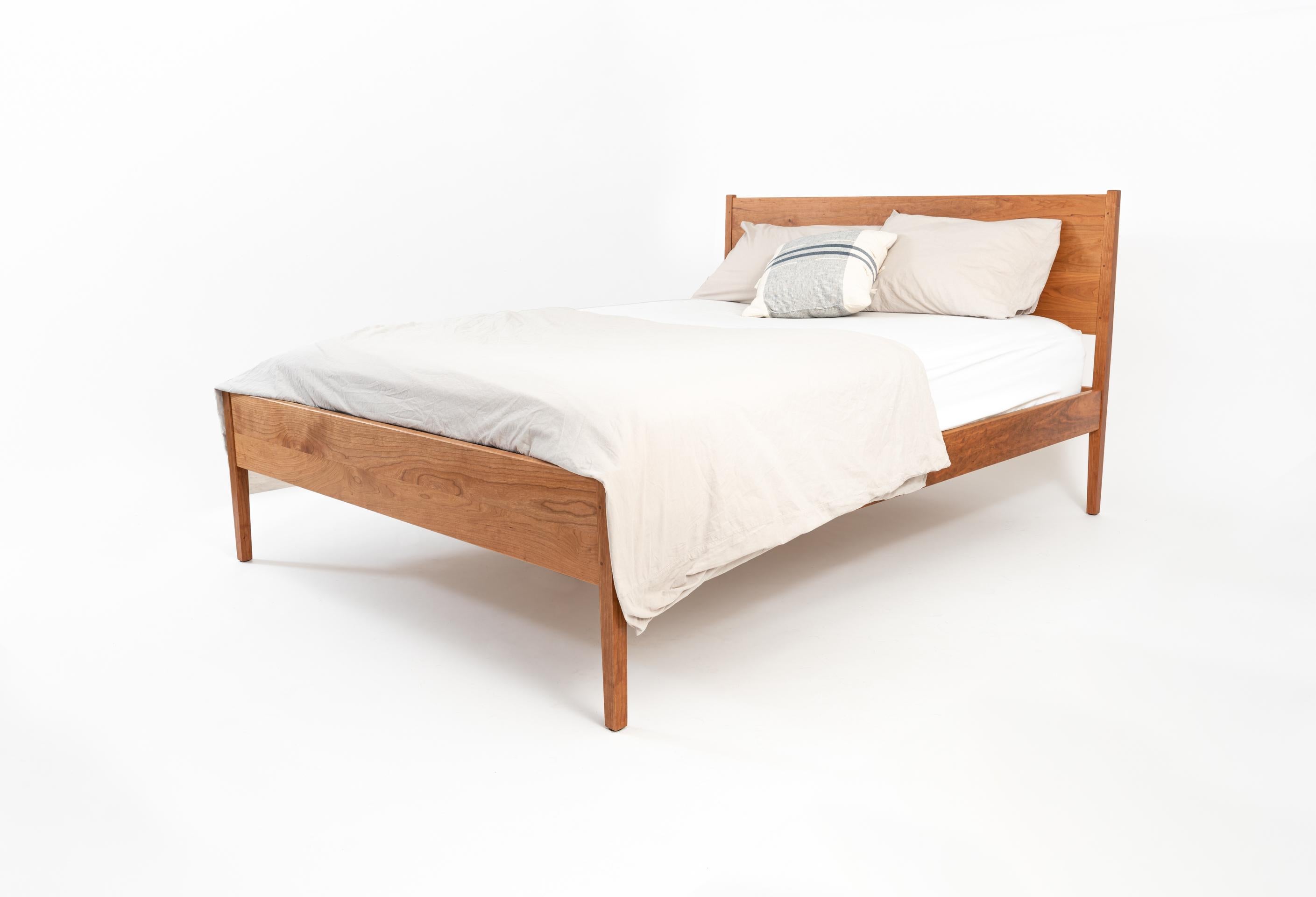 The Wright Bed flirts the line between minimalism and sturdy construction. Named for Lucy Wright, and constructed from North American Cherry, this bed is our tribute to the lean simplicity and ascetic of the original shakers.

Sized to fit a