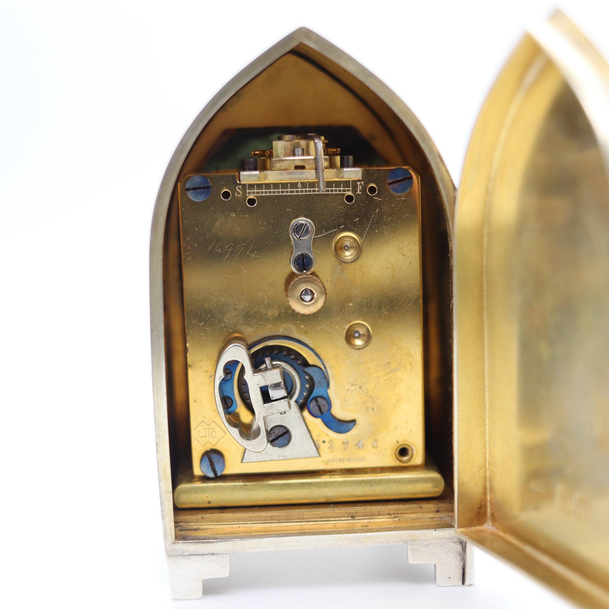 WRIGHT & DAVIES 1900 Orologio da carrozza smaltato guilloché in argento 925 in vendita 1