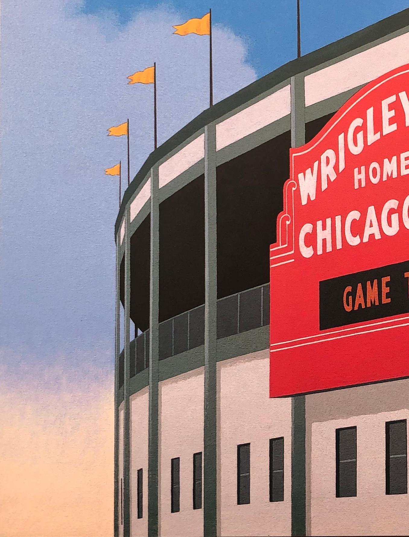 Wrigley Field, Originalgemälde von Lynn Curlee (Moderne) im Angebot