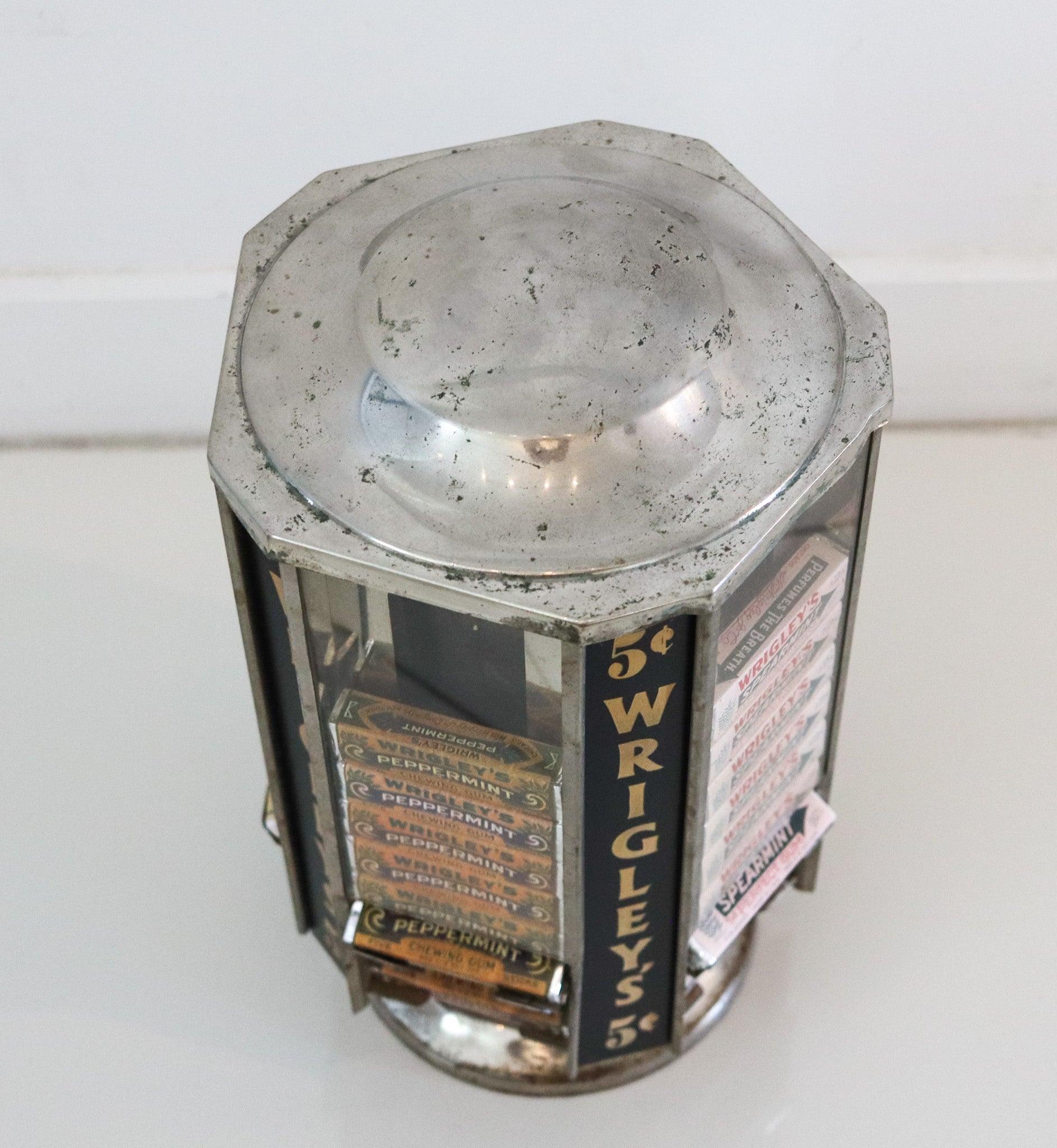 WRIGLEY'S 1920 Art Deco Antiguo Mostrador Giratorio Para Caramelos De Chicle principios del siglo XX en venta