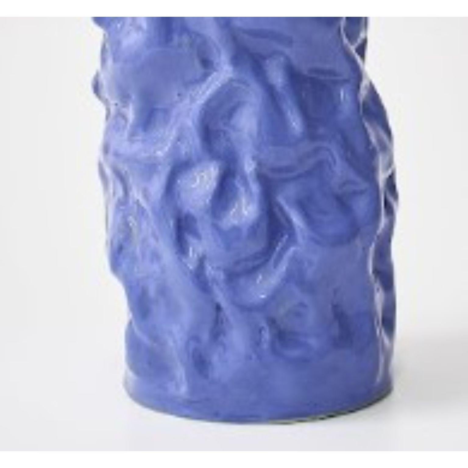Polish Wrinkled Blue Vase by Siup Studio For Sale