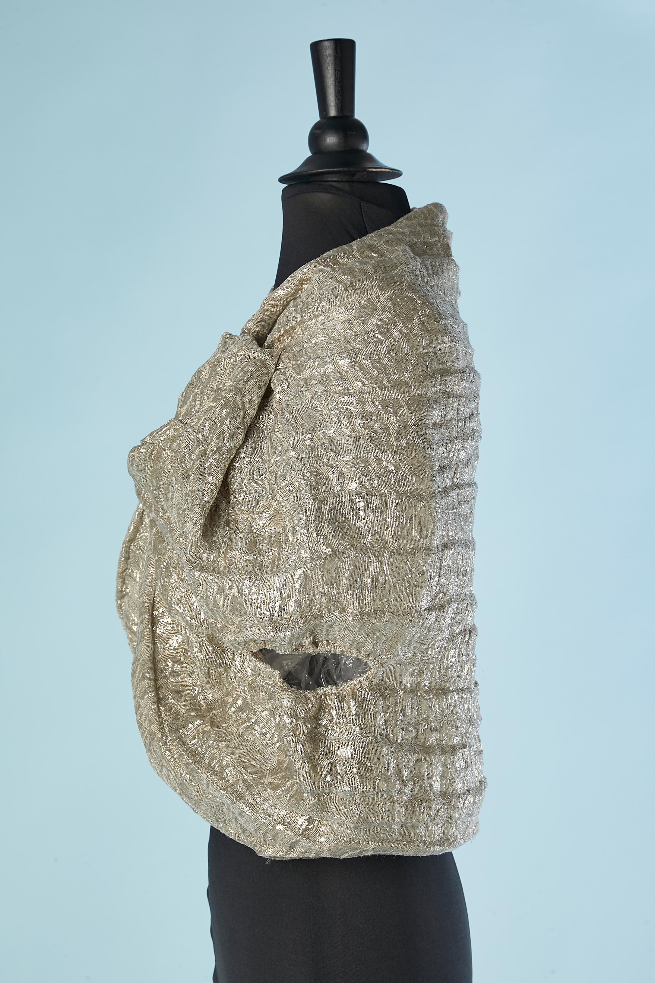 Geschwungene Jacke aus Leinen und Seiden Lurex mit Schleife auf der Büste Lanvin von Alber Elbaz im Zustand „Hervorragend“ im Angebot in Saint-Ouen-Sur-Seine, FR