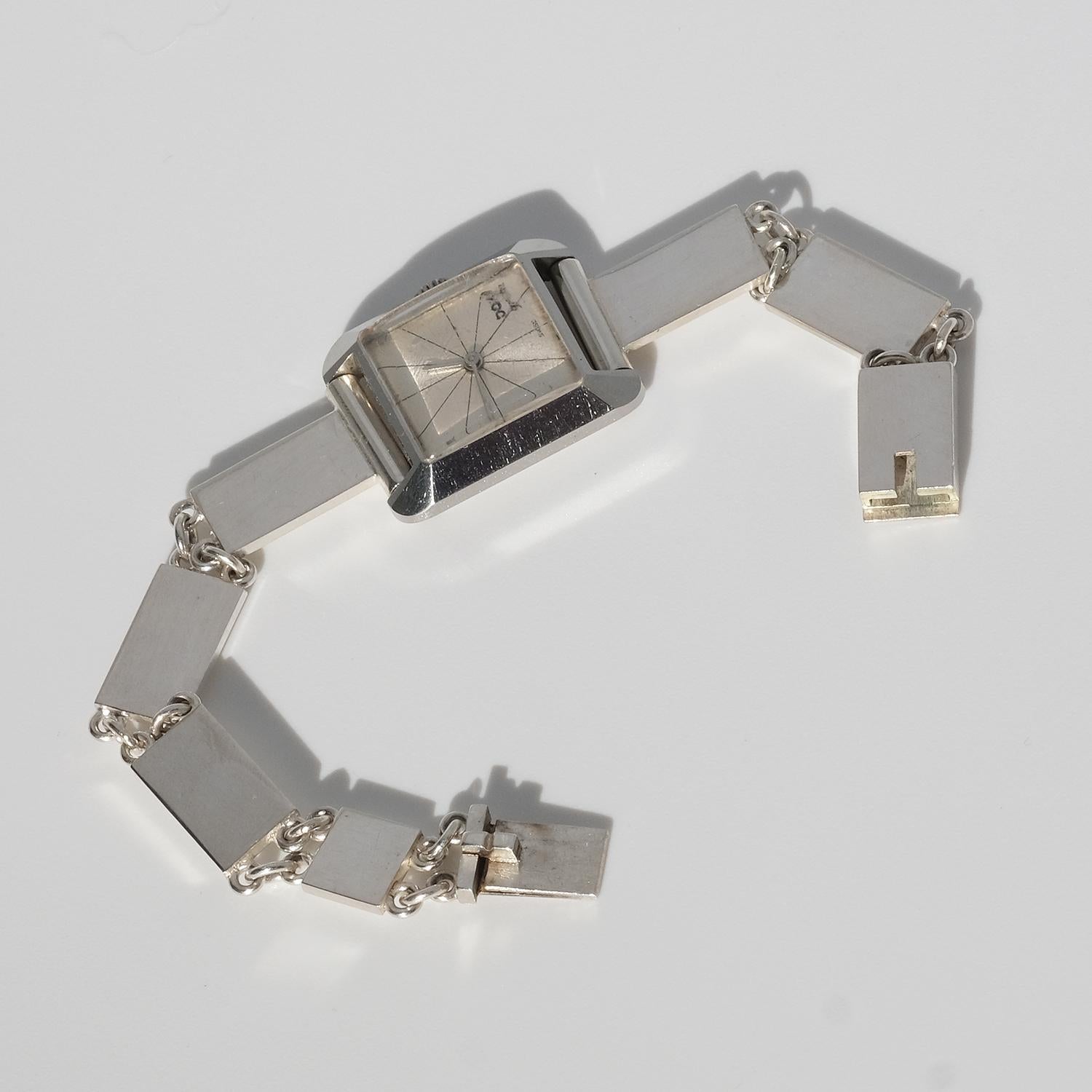 Wristwatch Doxa with a Silver Bracelet by Wiwen Nilsson, Made 1964 1