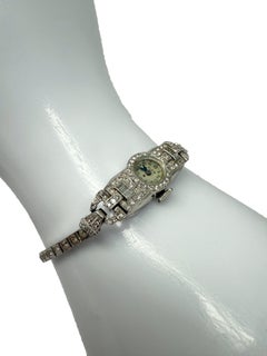 Wristwatch, platinum and white gold, with diamonds, Art Deco