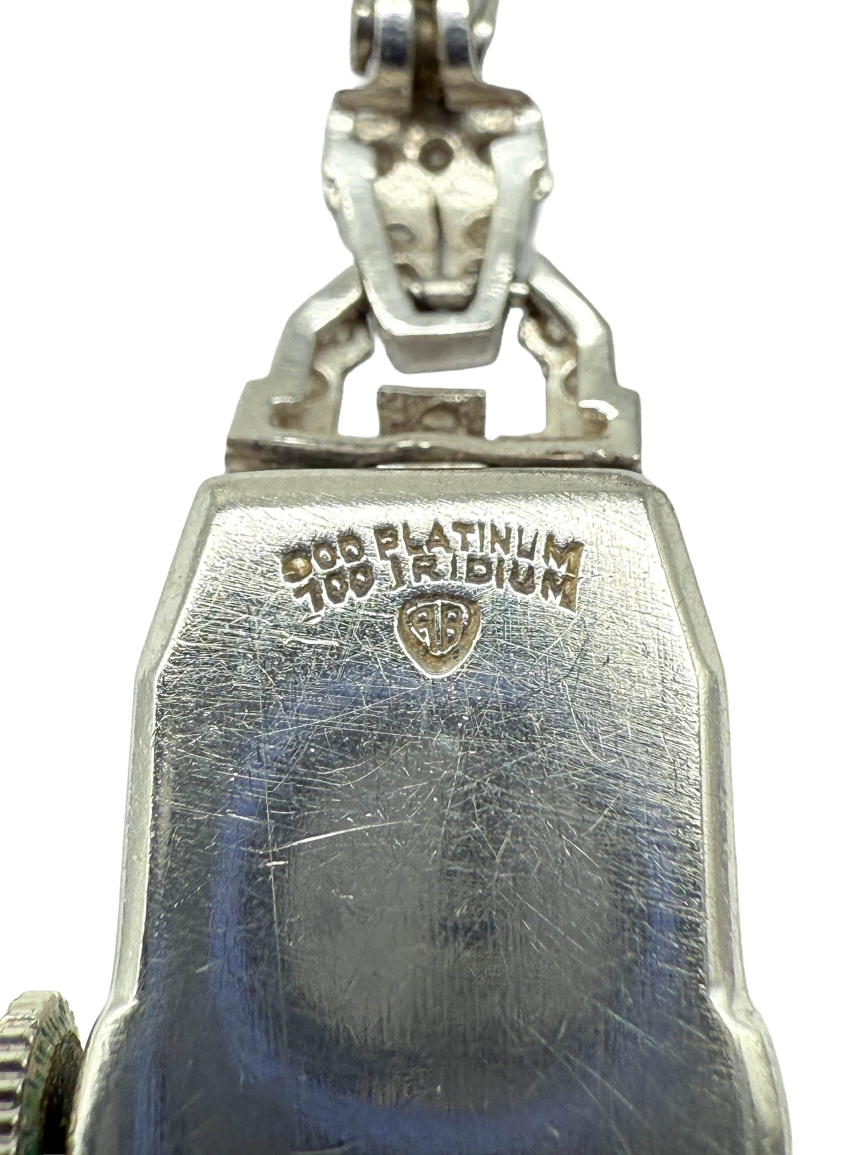 Wristwatch, platinum and white gold, with diamonds, Art Deco Bon état - En vente à Berlin, DE