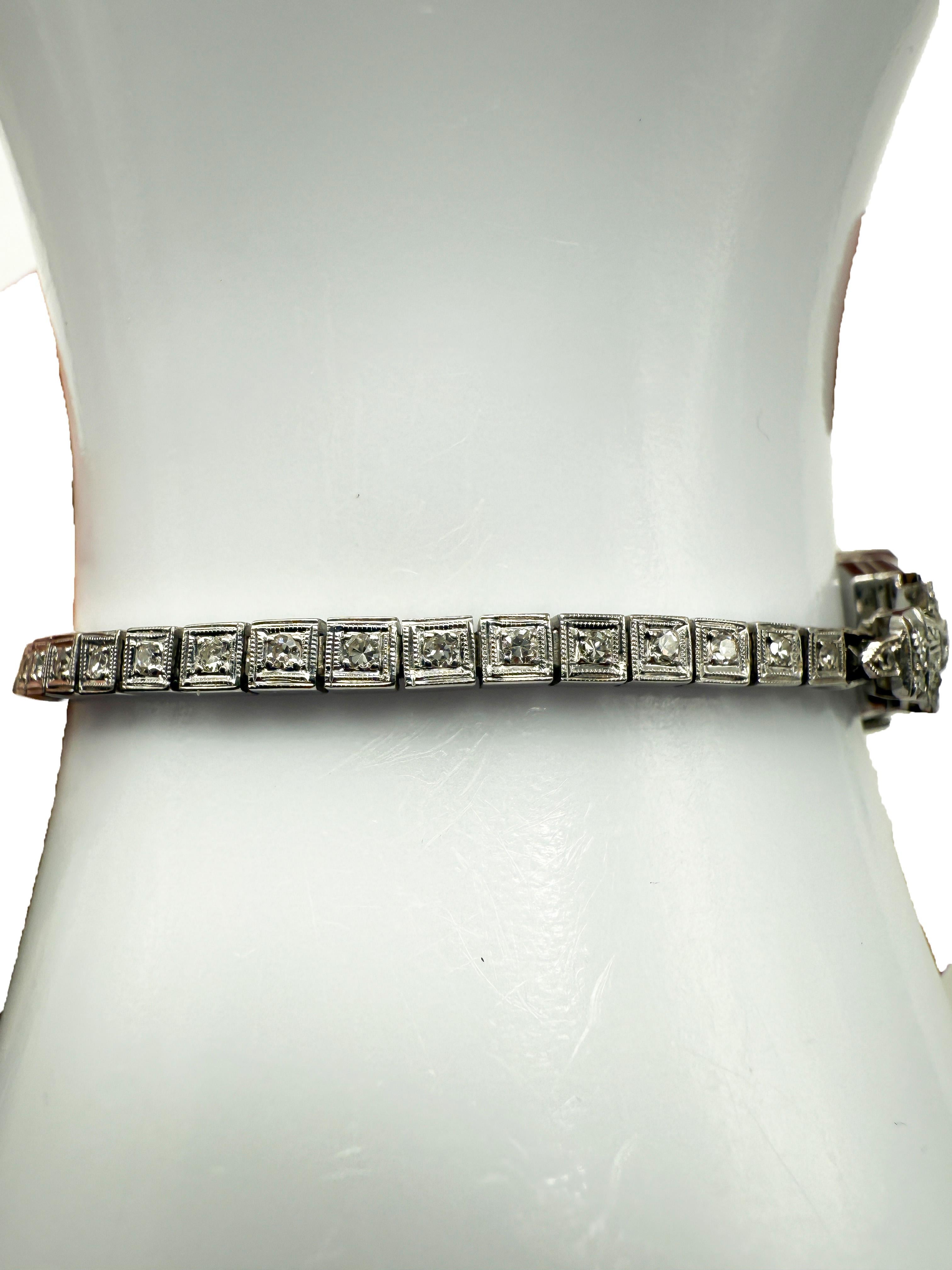 Wristwatch, platinum and white gold, with diamonds, Art Deco Pour femmes en vente