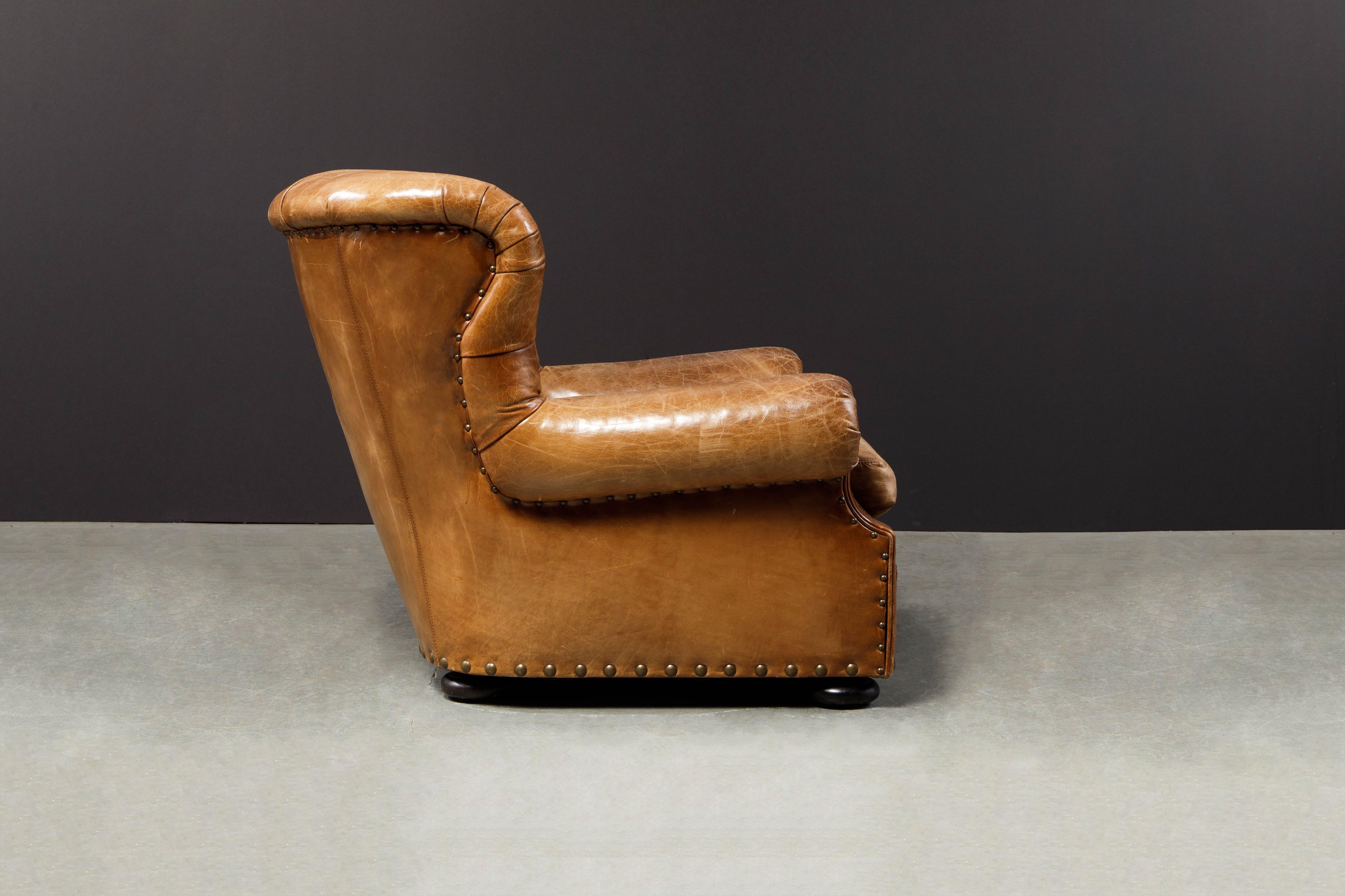 leather chair and ottoman