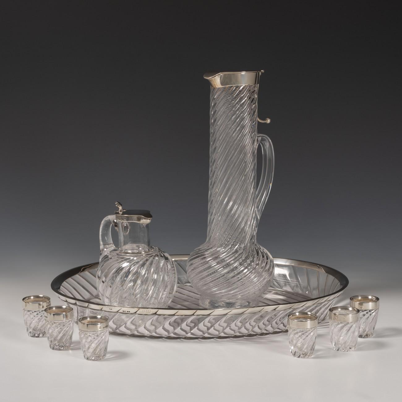 Writhen Glass Decanter, Hallmarked, 1876 13