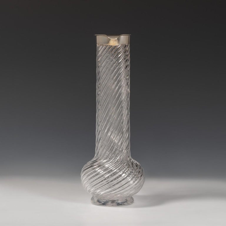 Writhen Glass Decanter, Hallmarked, 1876 at 1stDibs