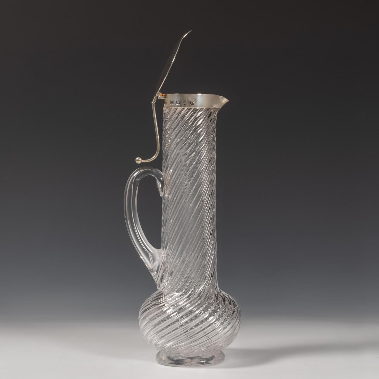 Writhen Glass Decanter, Hallmarked, 1876 1
