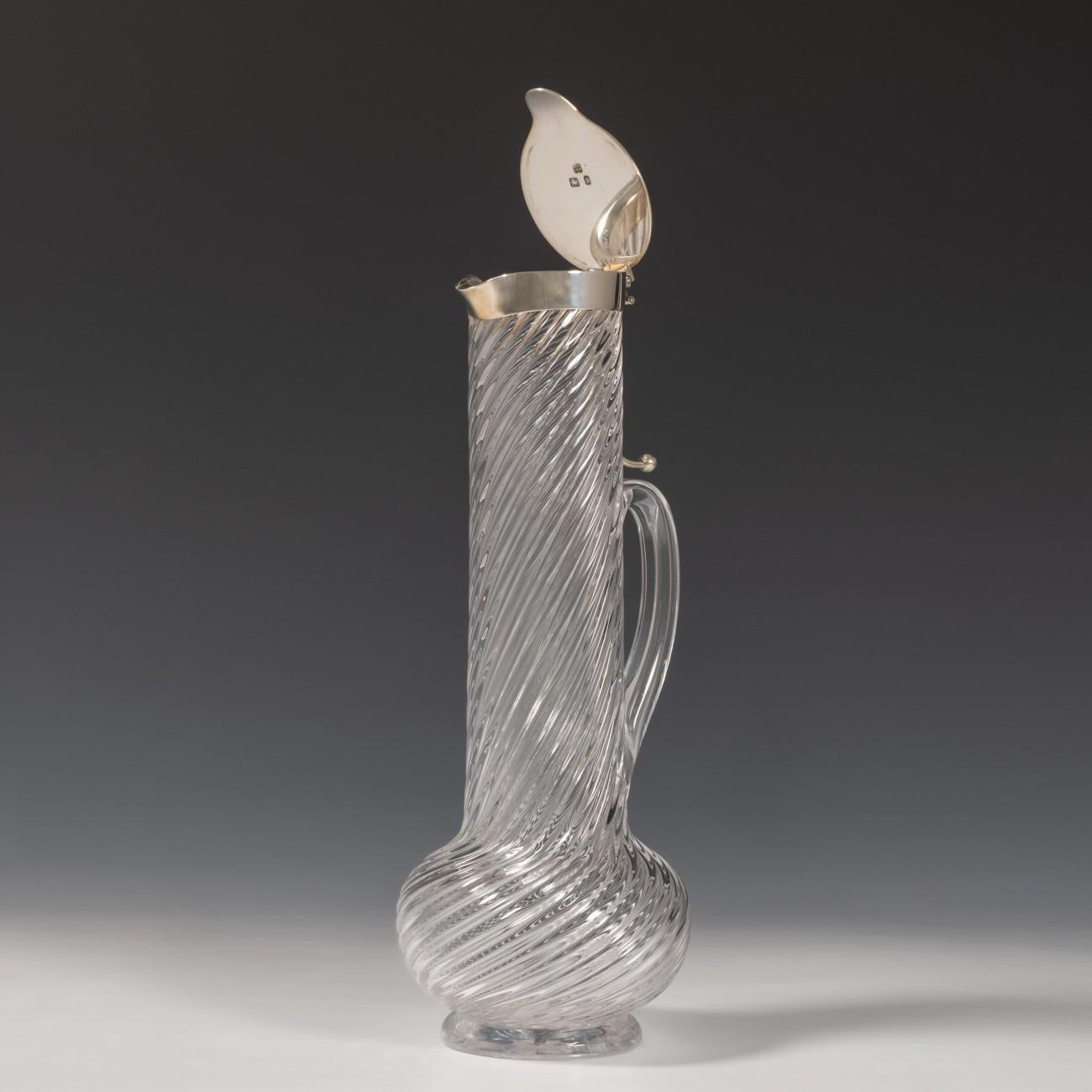 Writhen Glass Decanter, Hallmarked, 1876 2