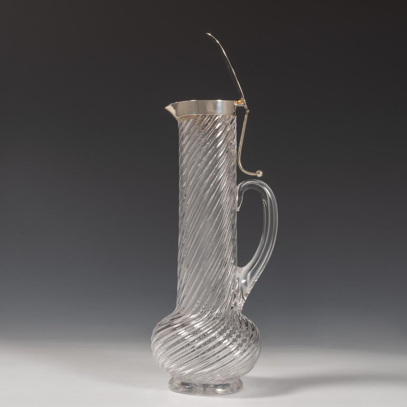 Writhen Glass Decanter, Hallmarked, 1876 3