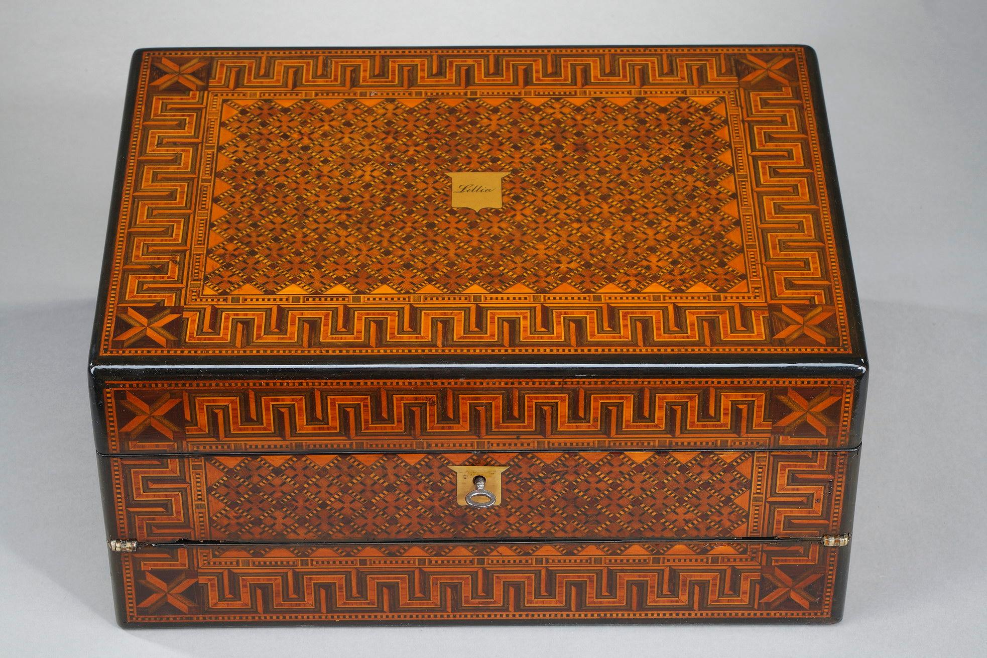 Writing Case in Marquetry, 19th Century In Good Condition In Paris, FR