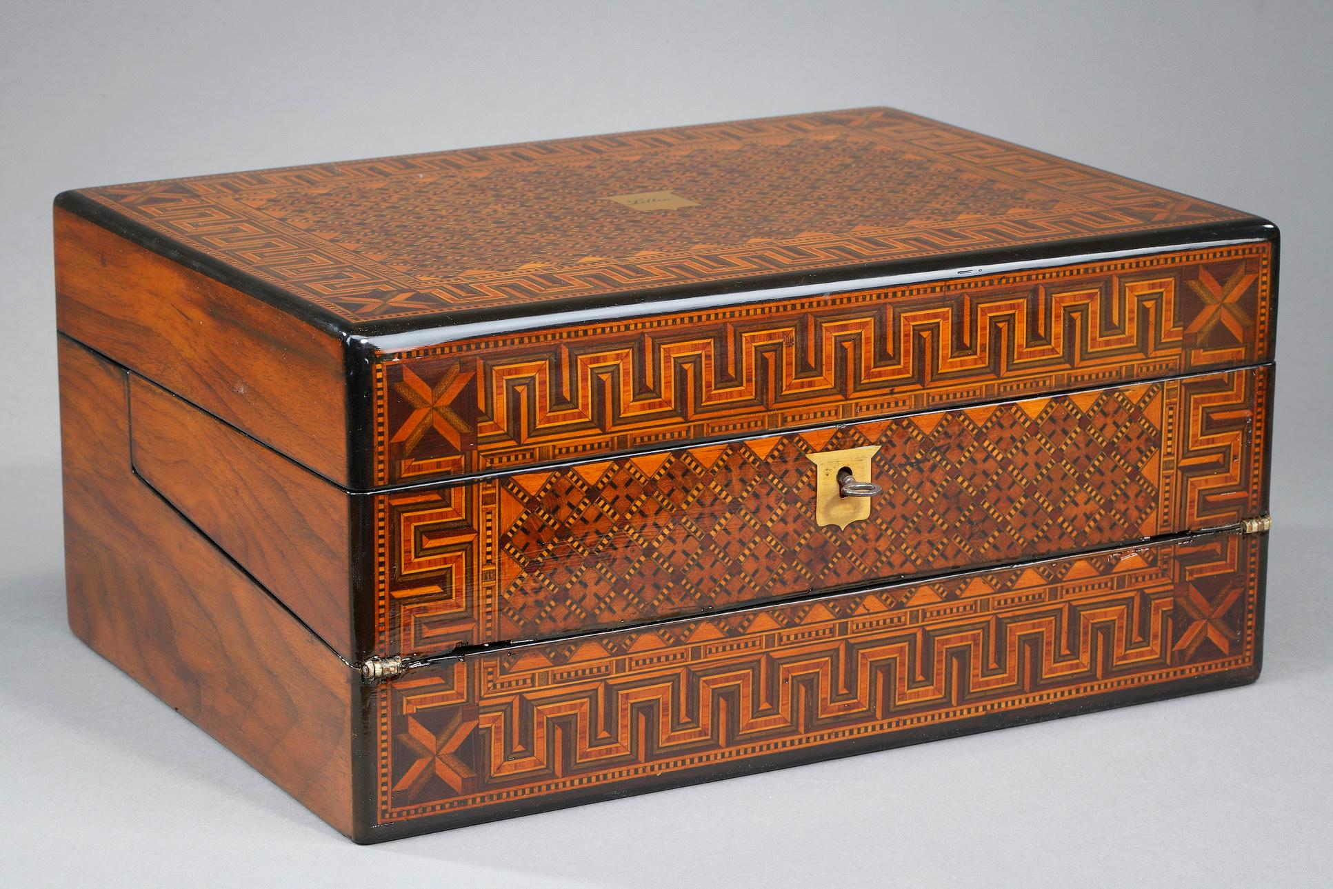 Late 19th Century Writing Case in Marquetry, 19th Century