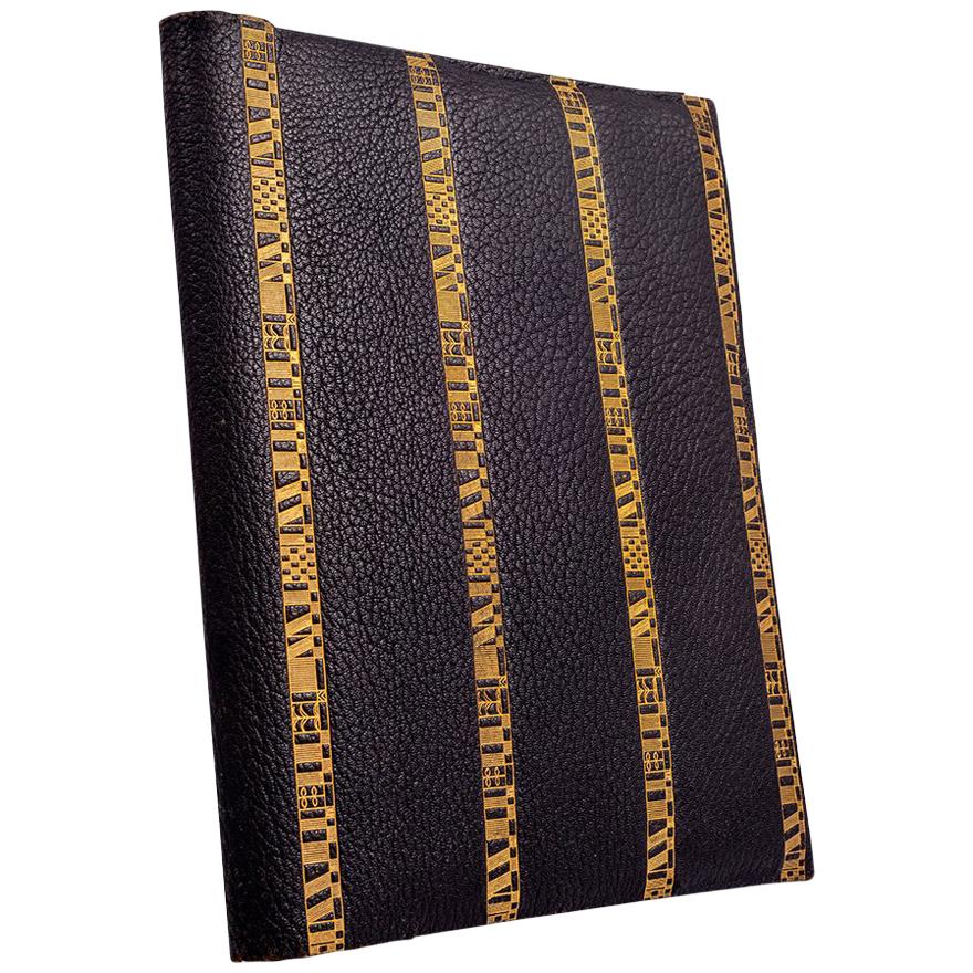 Writing Case Josef Hoffmann Leather Gold Embossed Wiener Werkstatte, circa 1924 For Sale