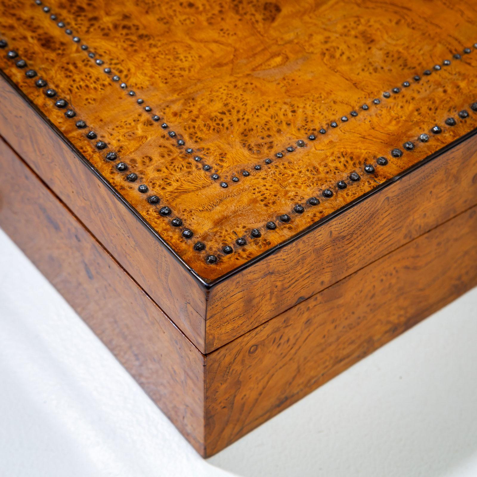 Writing Casket with Steel-Cut Decoration, Biedermeier, early 19th Century For Sale 1
