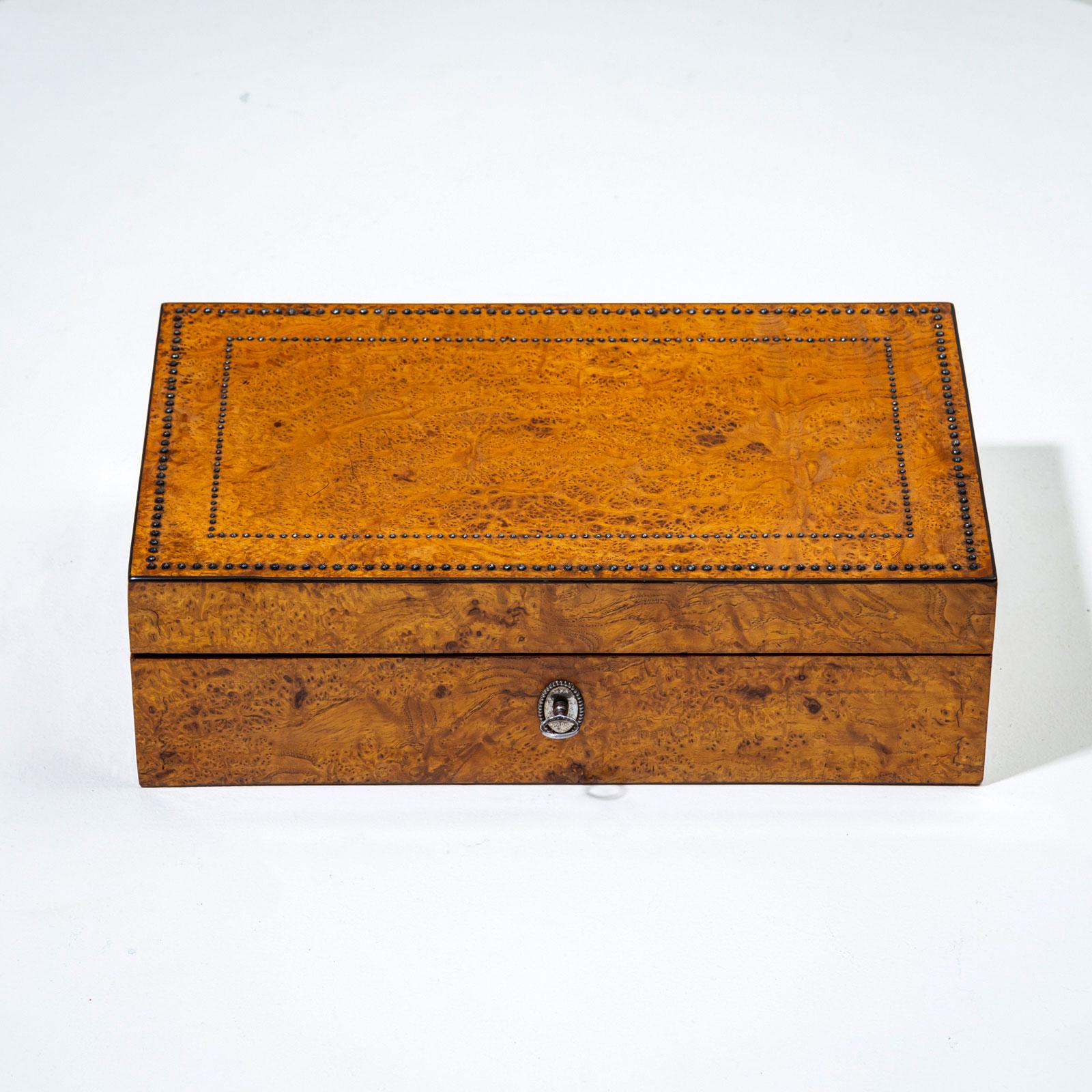 Writing Casket with Steel-Cut Decoration, Biedermeier, early 19th Century For Sale 2