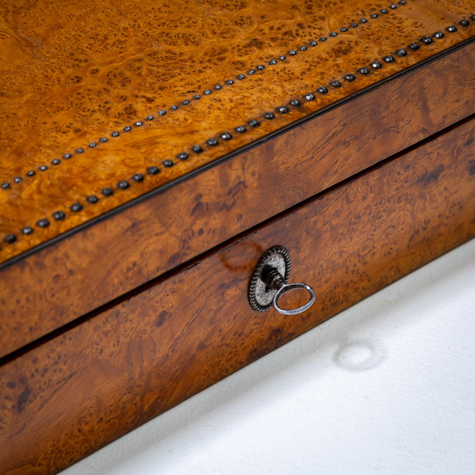 Writing Casket with Steel-Cut Decoration, Biedermeier, early 19th Century For Sale 3