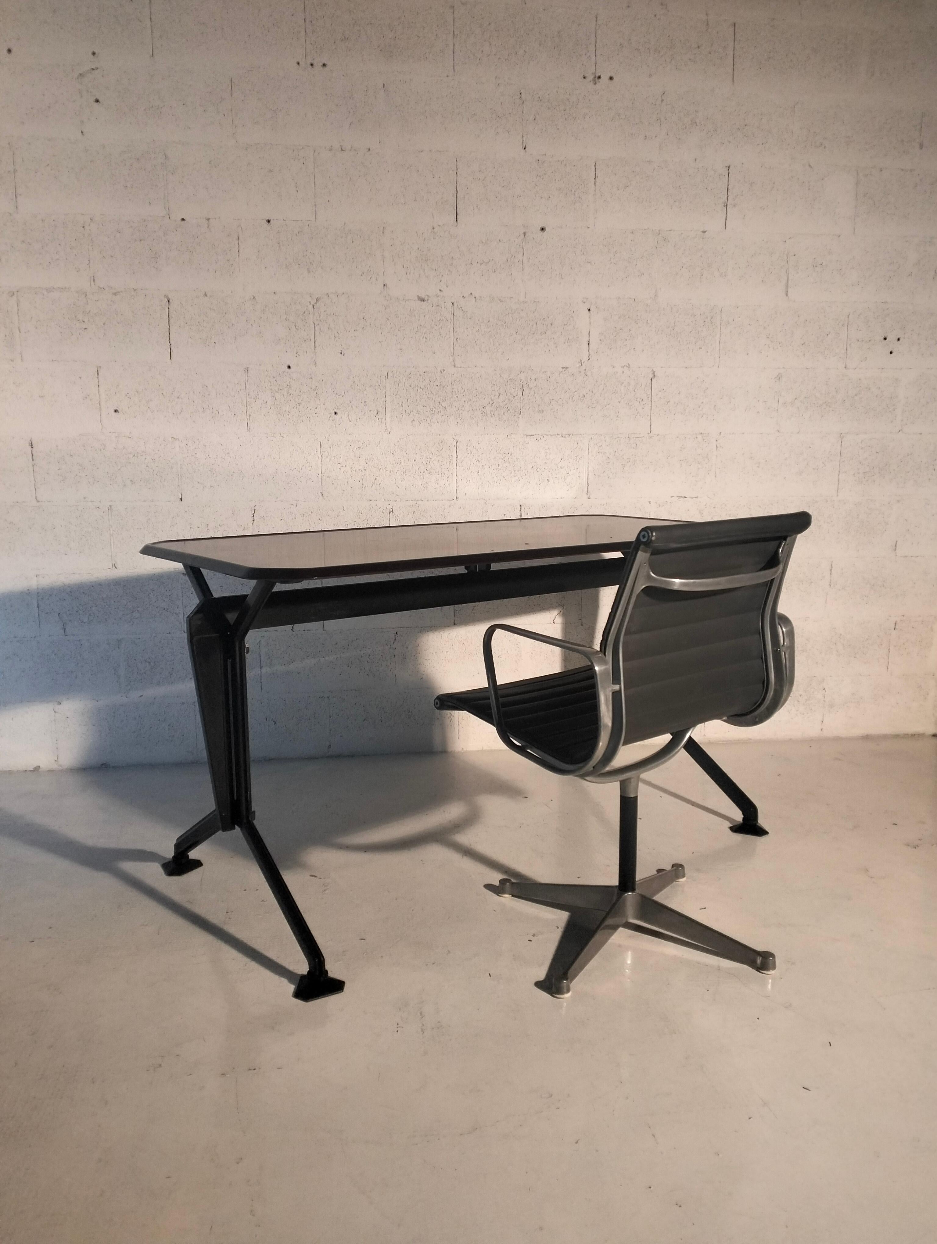 Mid-Century Modern Writing Desk Arco model by BBPR for Olivetti Synthesis 60s, 70s