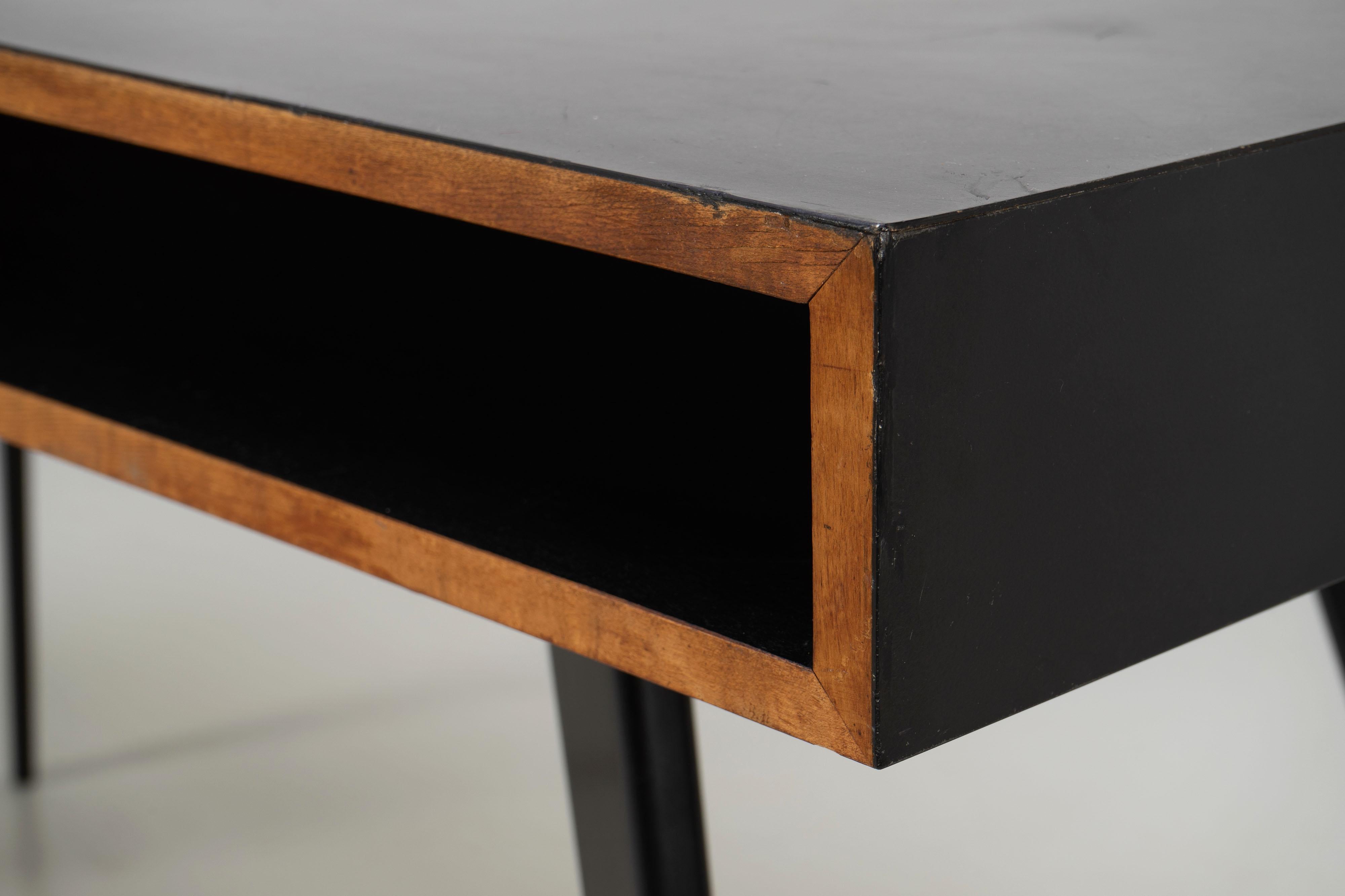 Mid-Century Modern Writing Desk by Hans Bellmann for Domus Raumkunst, with Black Formica, 1950s
