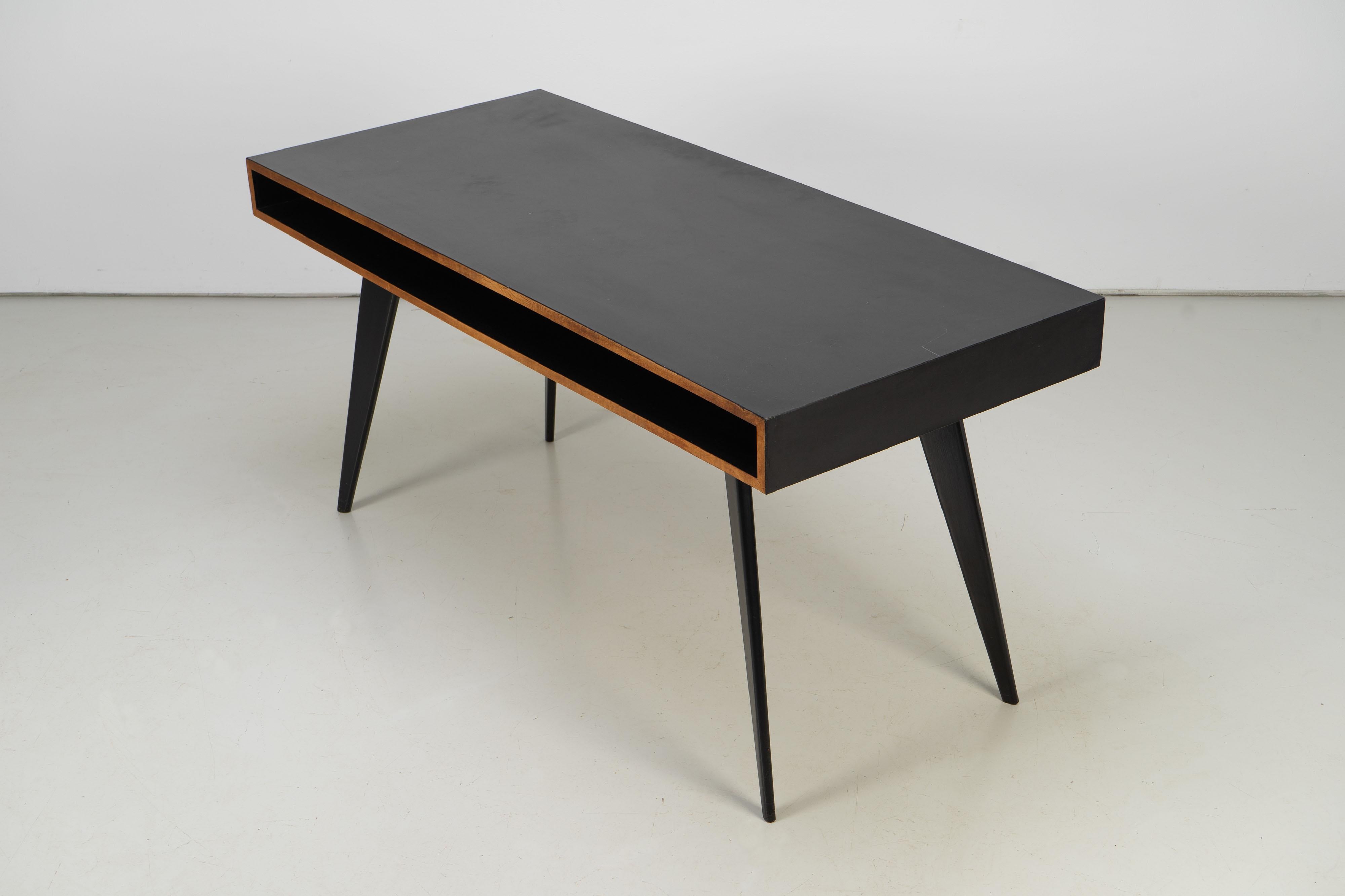 Writing Desk by Hans Bellmann for Domus Raumkunst, with Black Formica, 1950s 2