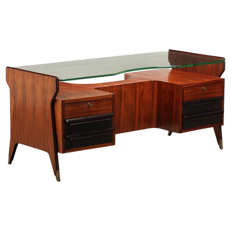 Writing Desk Exotic Wood Italy 1950s For Sale at 1stDibs