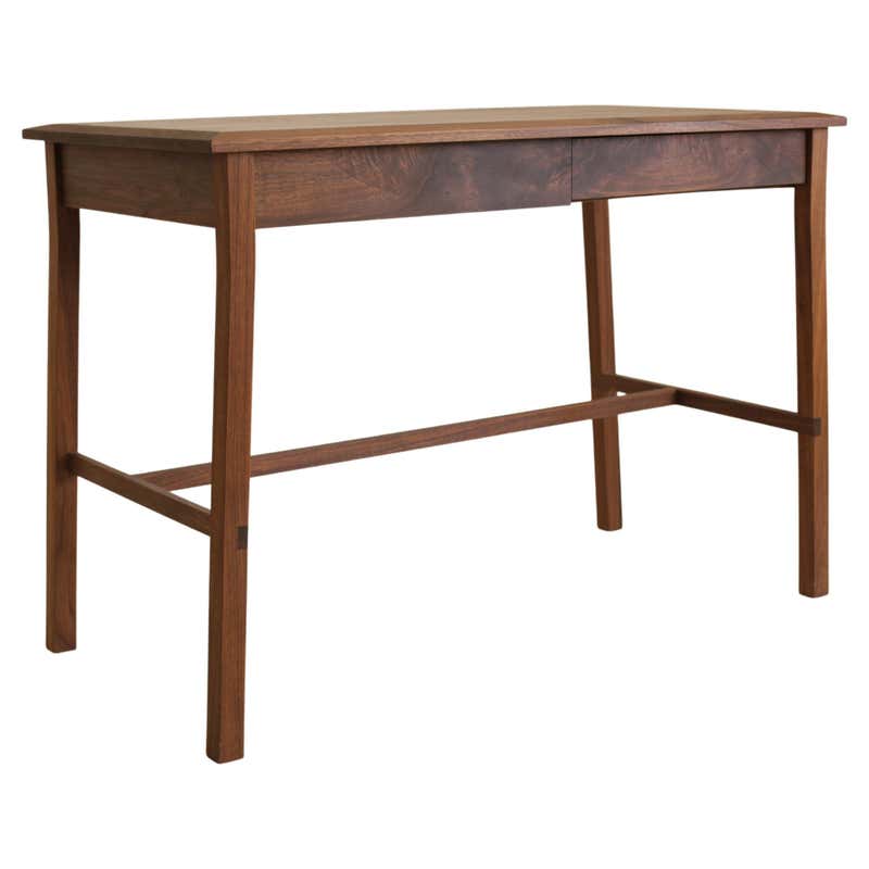 Library Writing Desk Solid Walnut Writing Desk with Brass Inlay